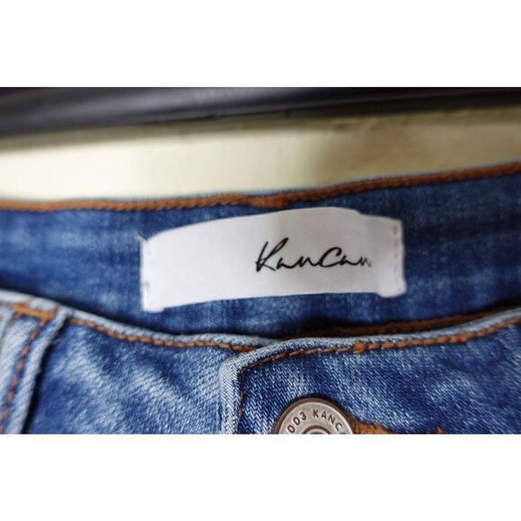 Kancan Button Fly Distressed Blue Ankle length Skinny Jeans - Picture 3 of 14